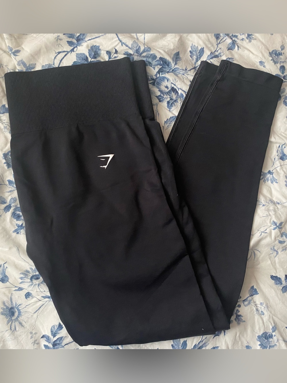 Gymshark Black High-Waist Leggings with Small Logo